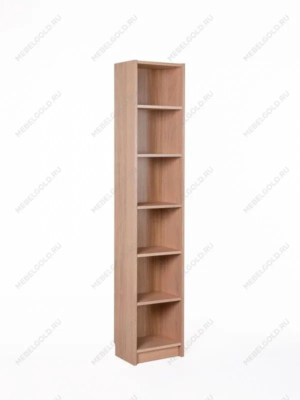 Стеллаж Варма, 6 полок, 38х198х28 см, шпон, дуб беленый | изображение 5
