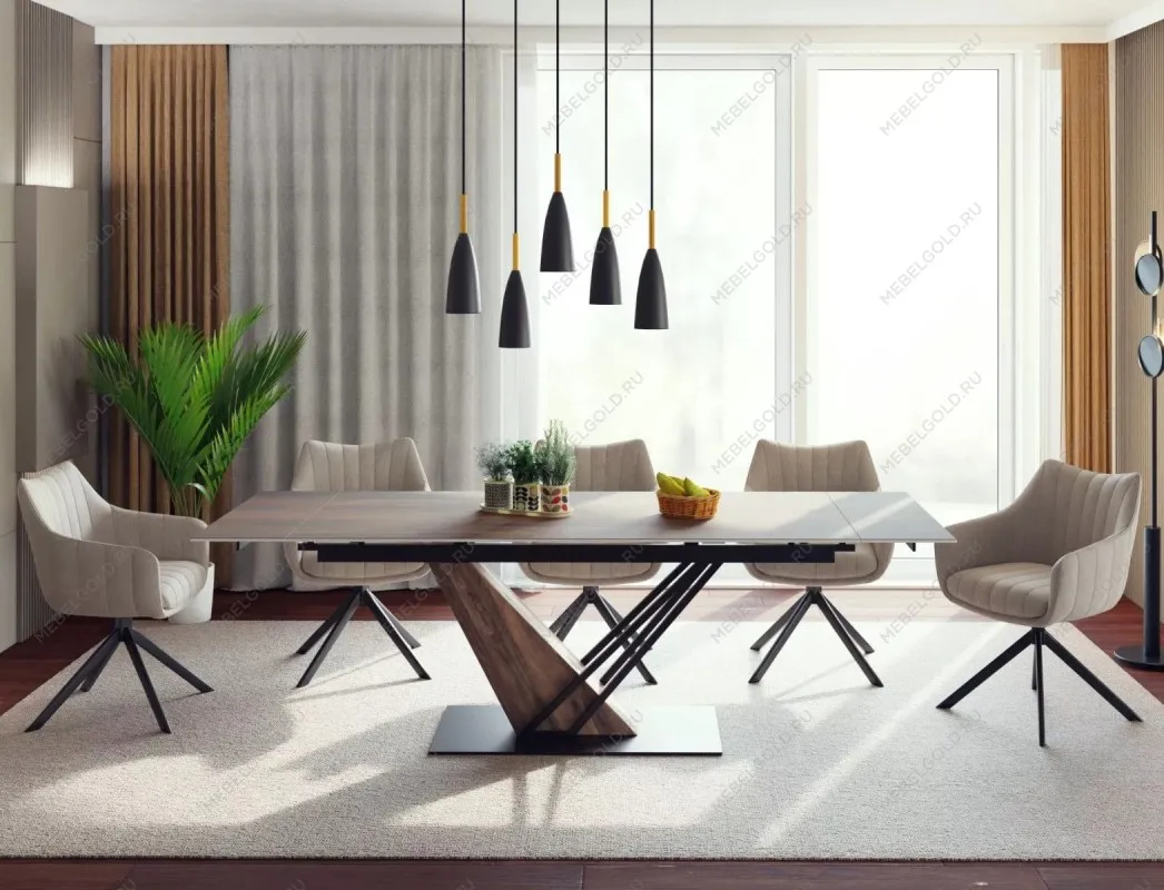 Стол обеденный Signal GENESIS Legno 160 (эффект дерева/дуб/черный) | изображение 1