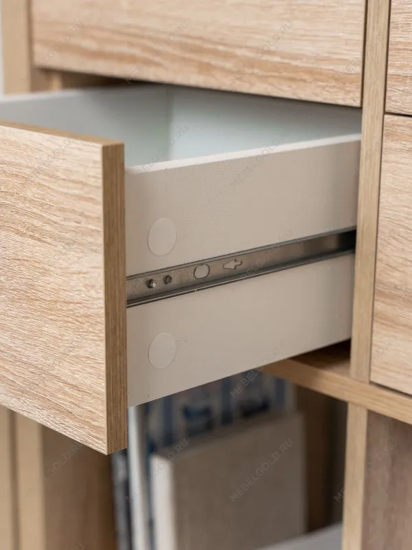 Модуль с двумя ящиками , для стеллажа ФОРА, ручка металл, 33х33х37, дуб беленый | изображение 8