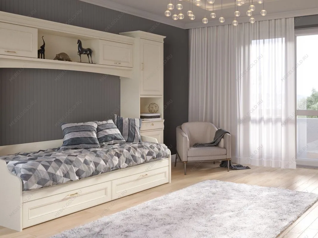 Шкаф-полка навесная, Сиена (2078*313*582) Береза бежевая, 31809 | изображение 1