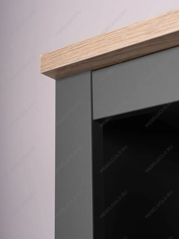 Полка навесная Сага, 3 секции, серая/ясень | изображение 4