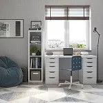 Стол письменный Ингар, 10 ящиков, 140х75х55 см, белый | изображение 6