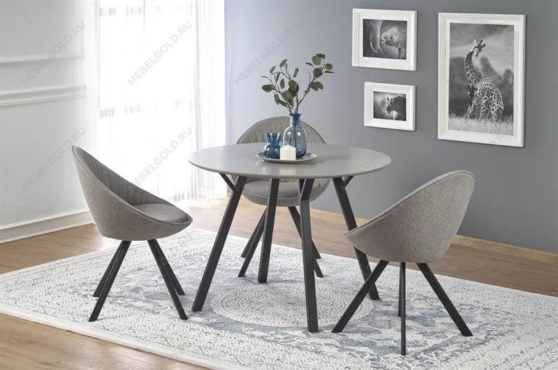 Стол обеденный Halmar BALROG OKRAGLY (светло-серый/черный) | изображение 4