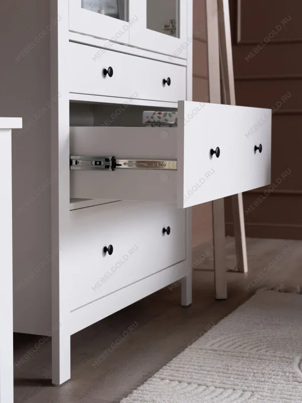 Шкаф с витриной Сага, 90х41х215 см, белый | изображение 3