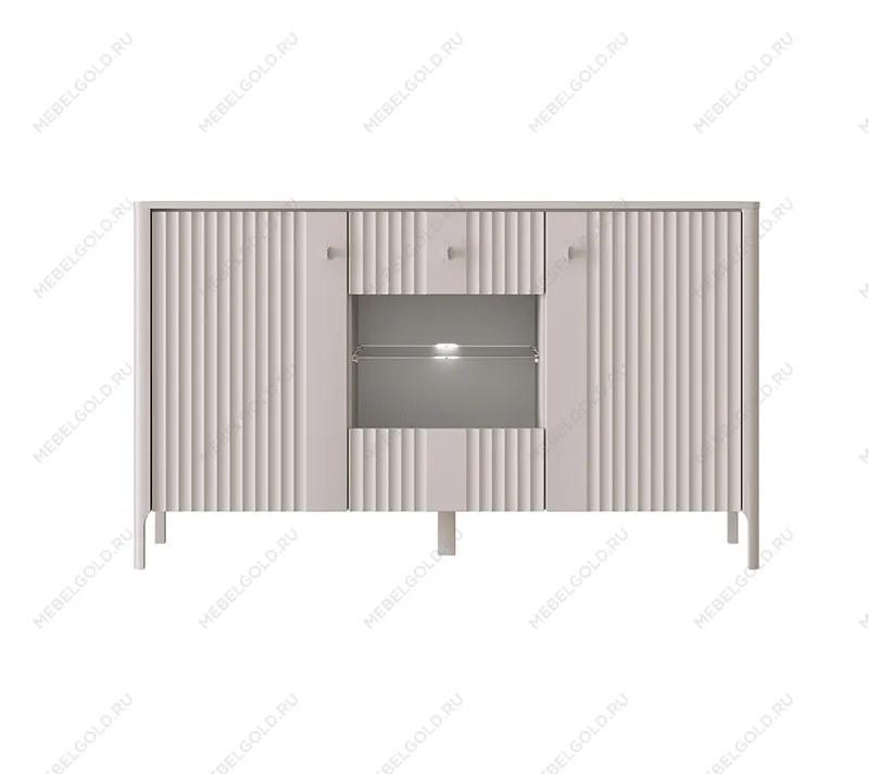 Тумба-витрина с подсветкой Далия KOM1W2D персидский жемчуг