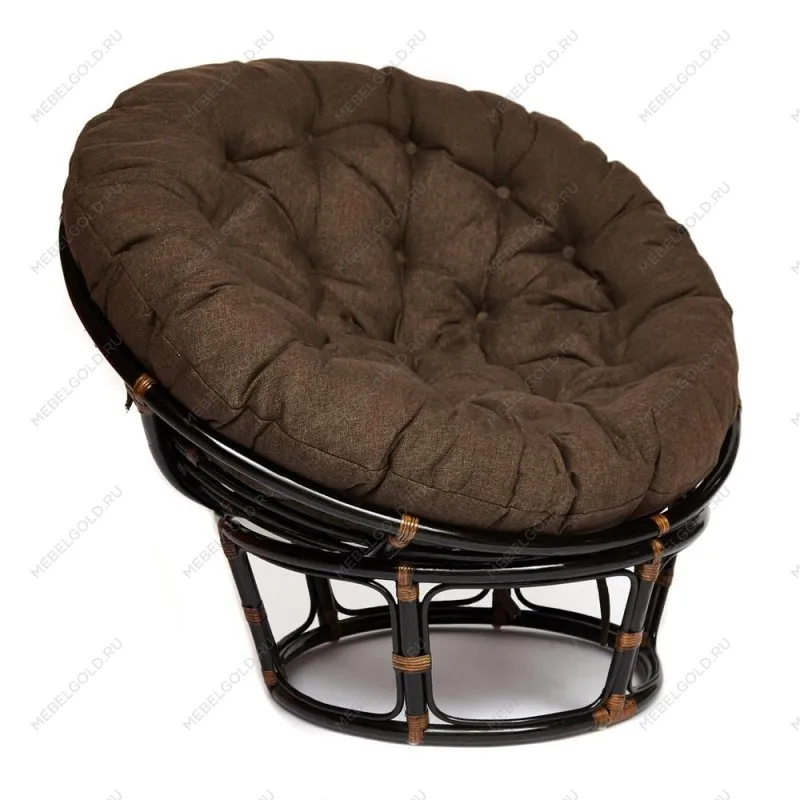 Кресло Papasan с подушкой Античный коричневый