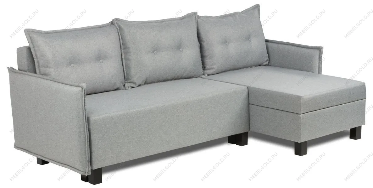 Диван-кровать угловой КИРКАС, 217х90х77 см, светло-серый | изображение 2