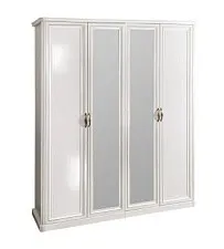 Шкаф Натали 4-дверный (2+2) с зеркалом белый глянец