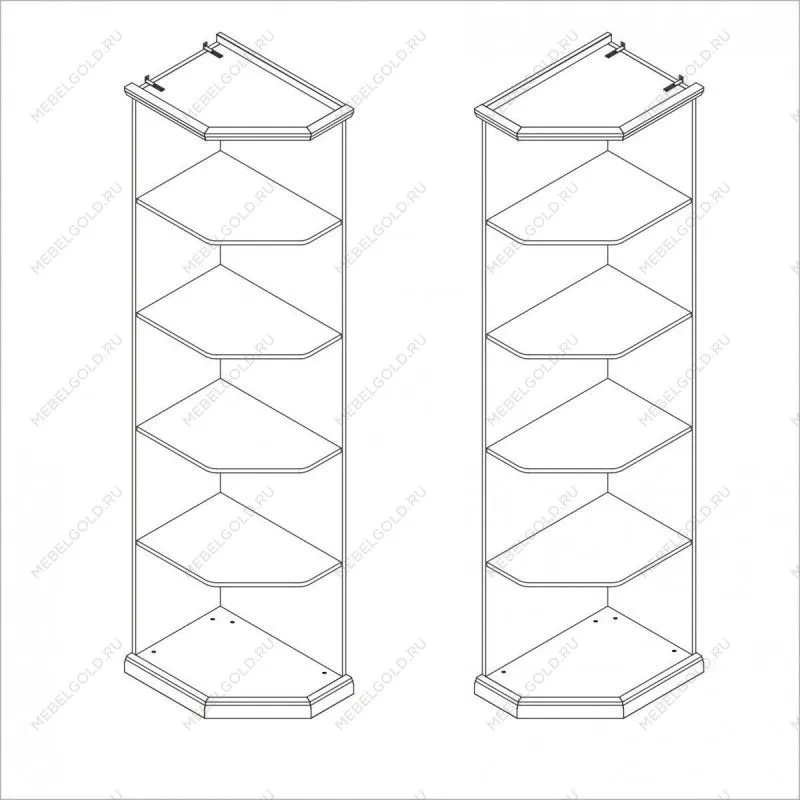 Натали стеллаж для шкафа левый белый глянец