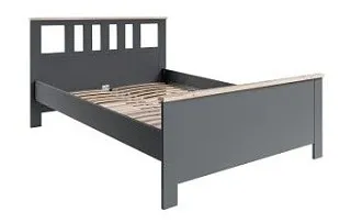 Кровать двуспальная Сага, 140х200 см, серая/ясень