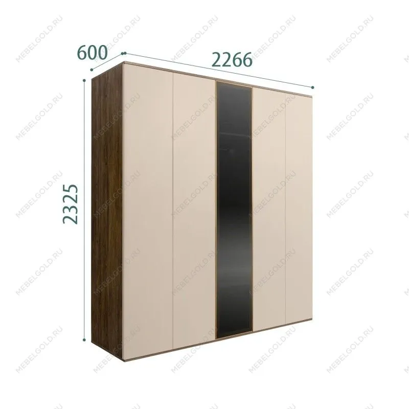 Шкаф 5-ти дв. Bogemia Woodline Air (Ваниль/Золото) БМШ2/5(1)