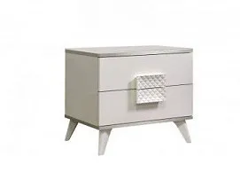 Тумба прикроватная (левая/правая) Диора слоновая кость/серебро ДТП-1