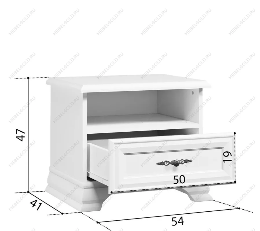 Тумба прикроватная Кентаки KOM1S белый | изображение 6