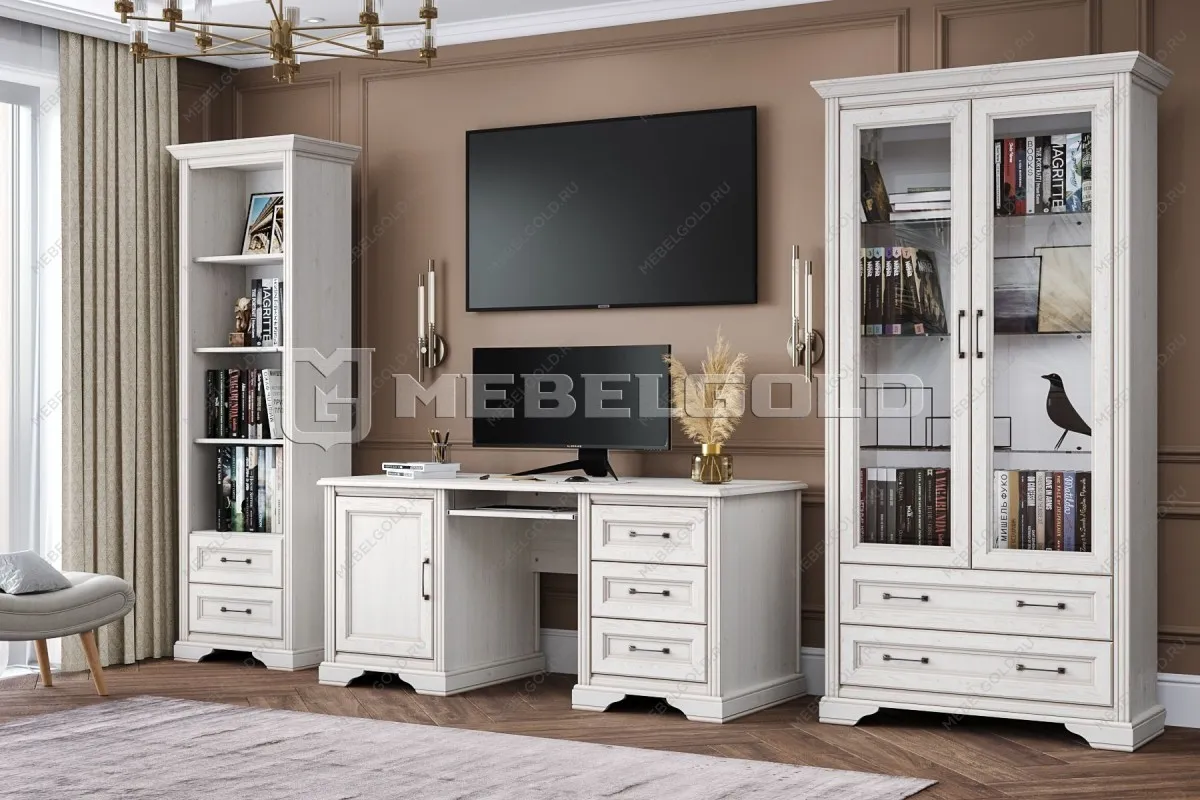 Шкаф-витрина Стилиус REG2W2S с подсветкой (Лиственница сибирская) | изображение 4