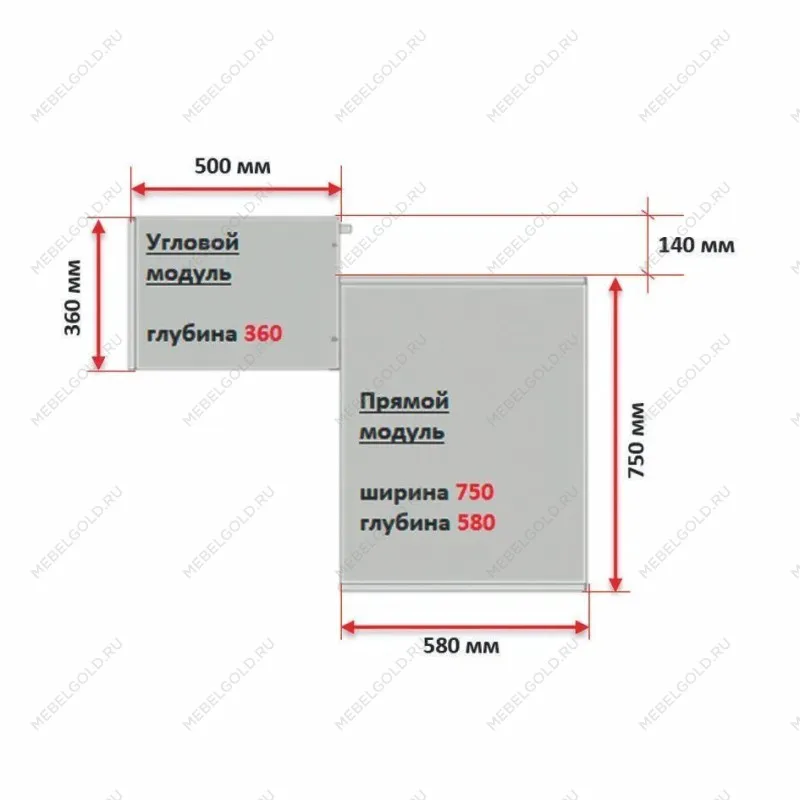 Угловой модуль гардероба МАКС, 50х36х233 см, серый | изображение 5