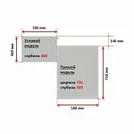 Угловой модуль гардероба МАКС, 50х36х233 см, серый | изображение 5