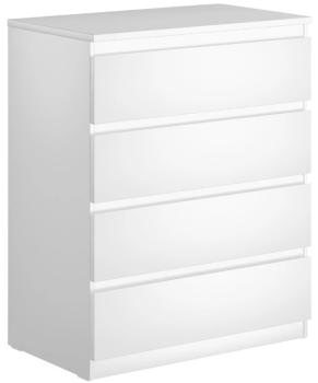 Комод Мальта, 4 ящика, с доводчиками, 80х48х98 см, белый