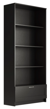 Стеллаж Сириус, 1 ящик, 78х35х190 см, черный, дуб венге