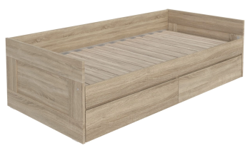 Кровать раздвижная Сириус, с ящиками, 90х200/180х200 см, дуб сонома