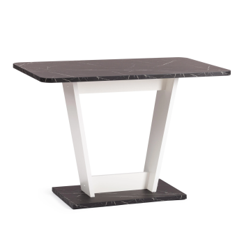 Стол обеденный TIBI нераздвижной, ЛДСП, 68,6 х 110 х 75 см, Мрамор черный/Белый