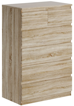 Комод Мальта, 4+2 ящика, с доводчиками, 80х48х121см, дуб сонома