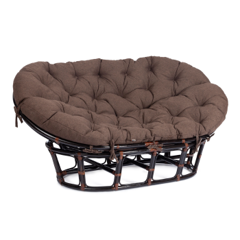 Диван MAMASAN/МАМАСАН 23/02 W/с подушкой, подушка 182х119 см, 169х102х80 см, Antique brown (античный черно-коричневый), ткань, коричневый, 3М7