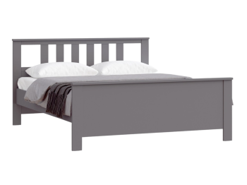 Кровать двуспальная Сага, 160х200 см, серая