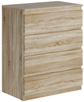 Комод Мальта, 4 ящика, с доводчиками, 80х48х98 см, дуб сонома