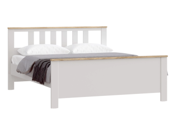 Кровать двуспальная Сага, 160х200 см, белая/ясень