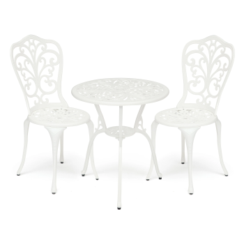 Комплект Secret De Maison Romance (стол +2 стула), алюминиевый сплав, D60/H67, 53х41х89см, butter white