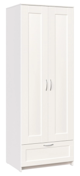 Шкаф Сириус, 2 двери и 1 ящик, 78х59х220 см, белый
