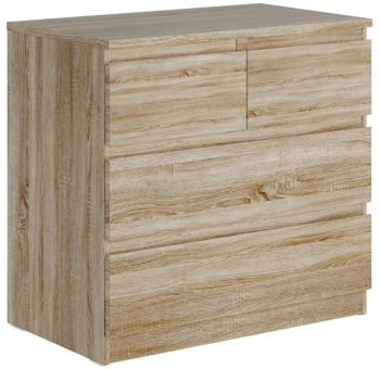 Комод Мальта, 2+2 ящика, с доводчиками, 80х48х76 см, дуб сонома