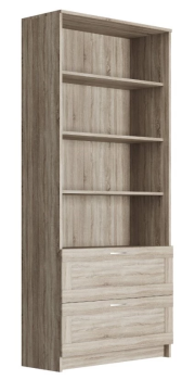 Стеллаж Сириус, 2 ящика, 78х35х190 см, дуб сонома