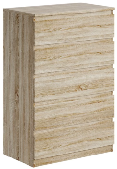 Комод Мальта 5 ящиков, с доводчиками, 80х48х121 см, дуб сонома