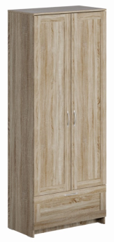 Шкаф Сириус узкий, с выдвижной вешалкой, 2 двери и 1 ящик, 78х41х190 см, дуб сонома