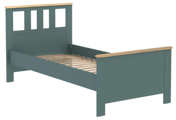 Кровать односпальная Сага, 90х200 см, темно-бирюзовая/ясень