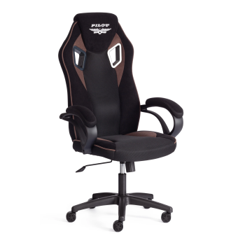 Кресло PILOT (24), флок/ткань, черный/черный/коричневый, 35/TW-11/6