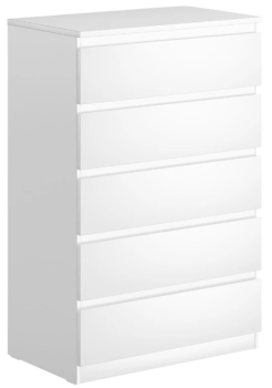 Комод Мальта, 5 ящиков, с доводчиками, 80х48х121 см, белый