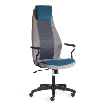 Кресло AVIATOR, флок, ткань, синий/серый/серый, 32/29/W-12