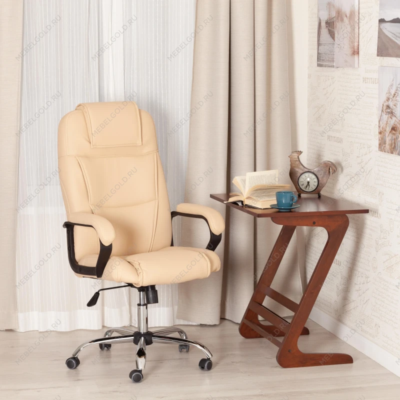 Кресло BERGAMO хром (22), кож/зам, бежевый, 36-34 | изображение 17