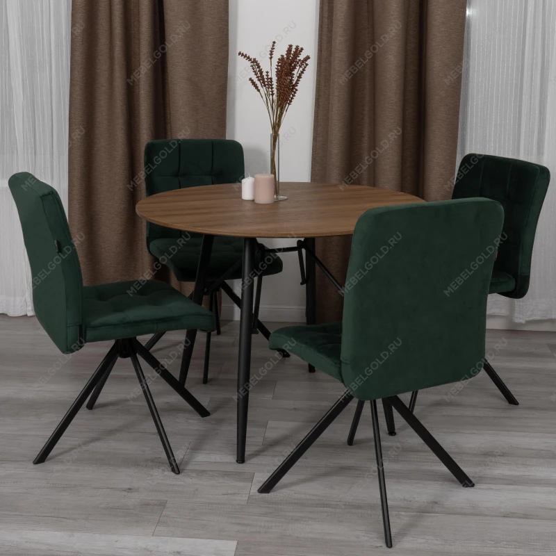 Стул обеденный Medeo, поворотный механизм 360, велюр, Deep Forest (изумруд) | изображение 8