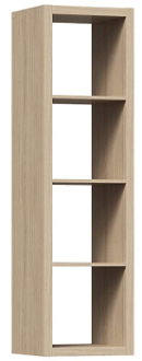 Стеллаж Фора, 4 полки, 147x42х38 см, дуб беленый