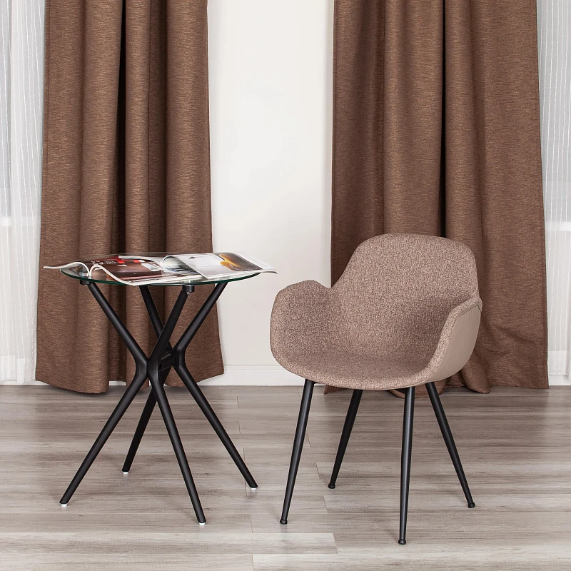 Кресло VALENTINO (mod. PC45-2)/1 шт. в упаковке, металл/экокожа/ткань, 55 х 58 х 81 см, Brown (коричневый)/чёрный | изображение 8