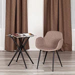 Кресло VALENTINO (mod. PC45-2)/1 шт. в упаковке, металл/экокожа/ткань, 55 х 58 х 81 см, Brown (коричневый)/чёрный | изображение 8