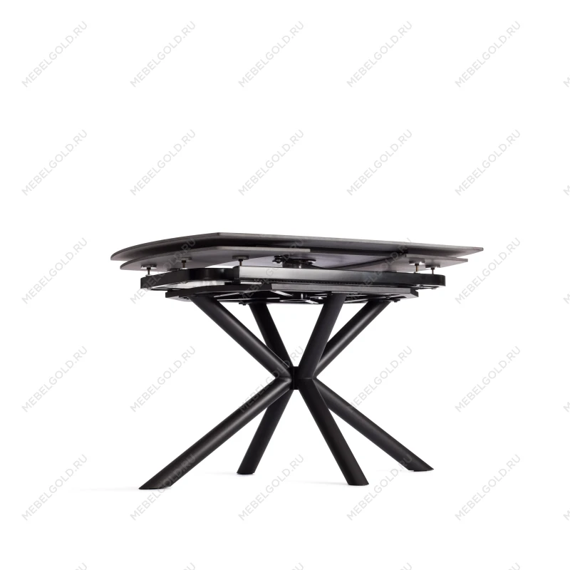 Стол обеденный Winston/Винстон, столешница керамика (матовая) /опоры металл, темно-серый/черный, (120+30+30)x80x75(+1) см | изображение 13