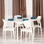 Стол DIAMANTE круглый, бук, мдф, шпон дуба, 100 х 100+30 х 75 см, Ivory white | изображение 13