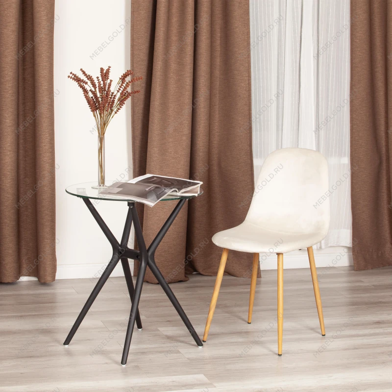 Стул BREEZE (mod. 4724), Велюр/металл, 44 х 53 х 87 см, Light beige (светло-бежевый) HLR1 / натуральный | изображение 8