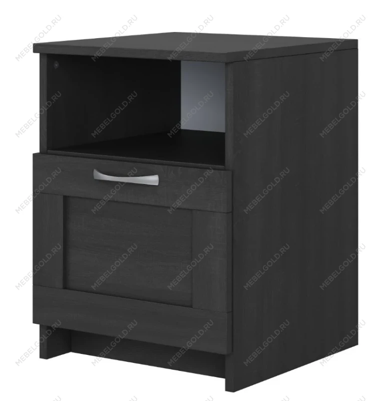 Тумба прикроватная Сириус, 1 ящик, 41х39х53с м, дуб венге, черно-коричневая