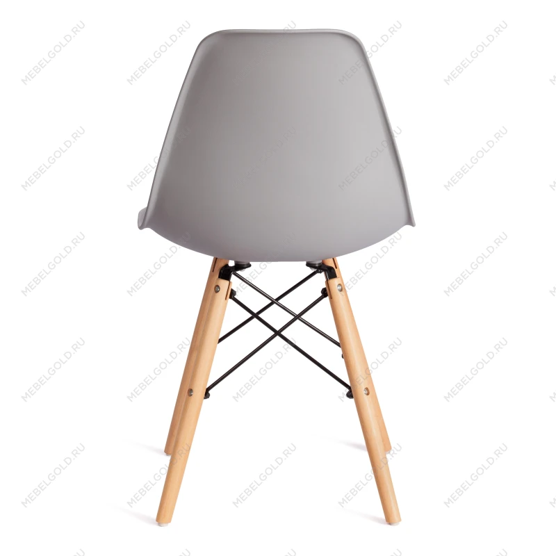 Стул CINDY (EAMES) (mod. 1801), дерево бук/металл/сиденье пластик, 45x51x82 см, Light grey (светло-серый) | изображение 3