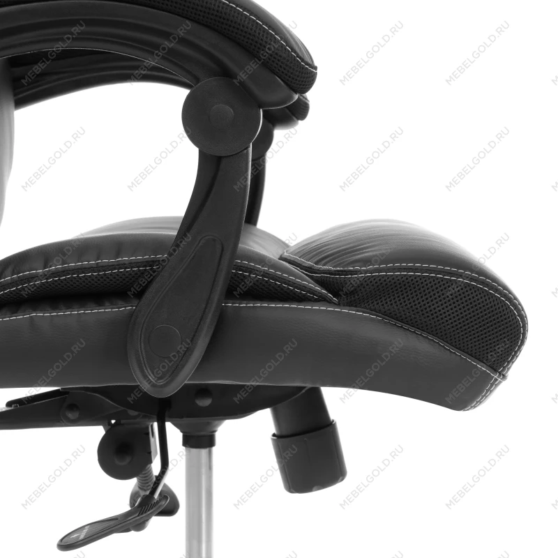 Кресло Cambridge metalBL, кож/зам/ткань, черный/черный, 36-6/11 | изображение 11